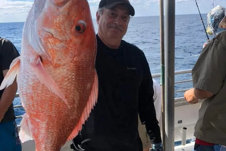 a person holding a fish